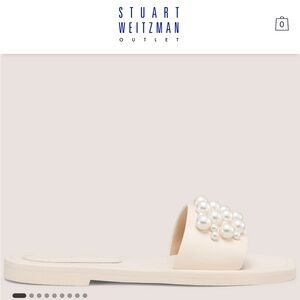 Stuart Weitzman Ivory Pearl Slide Sandals